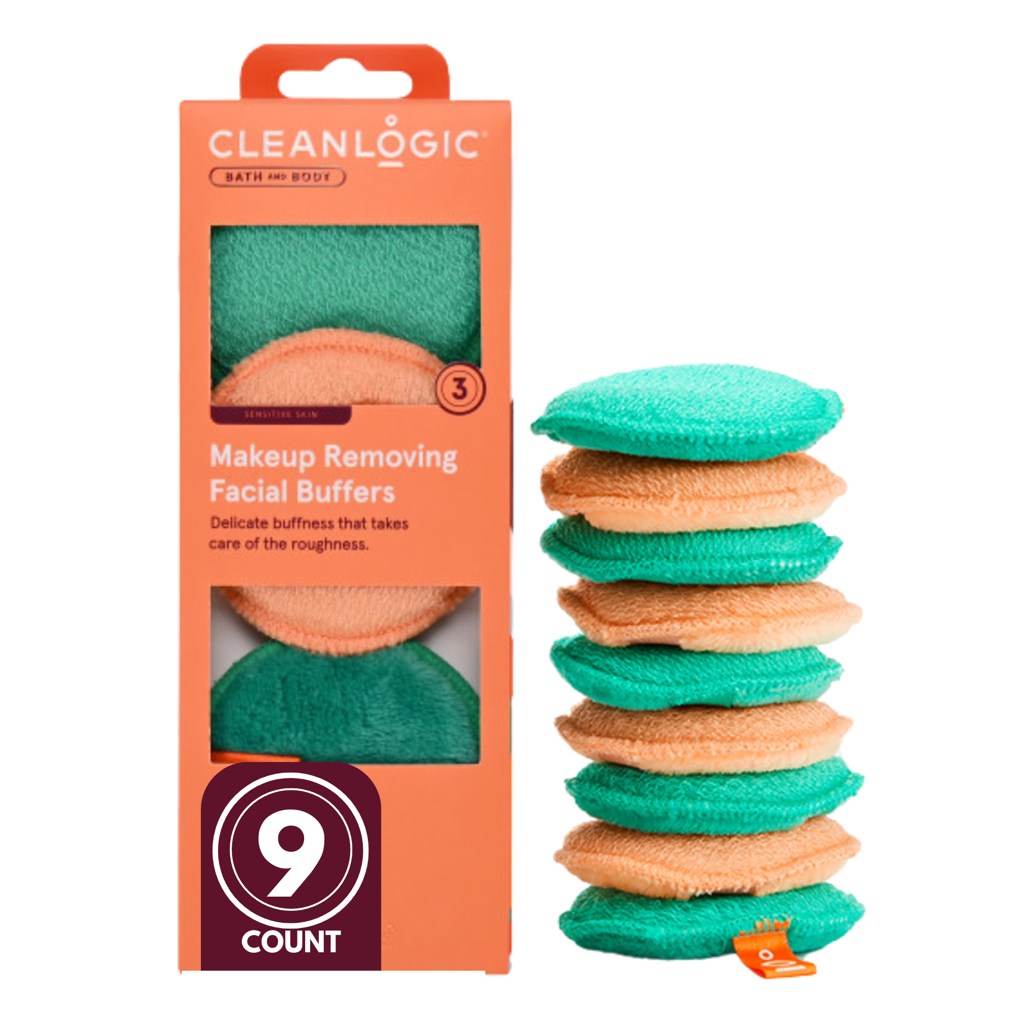 thumbnail image 2 of CleanLogic Dual Texture Facial Buffers - 3 Pack (6 Buffers Total) For Gentle Exfoliation & Cleansing 2 of 14
