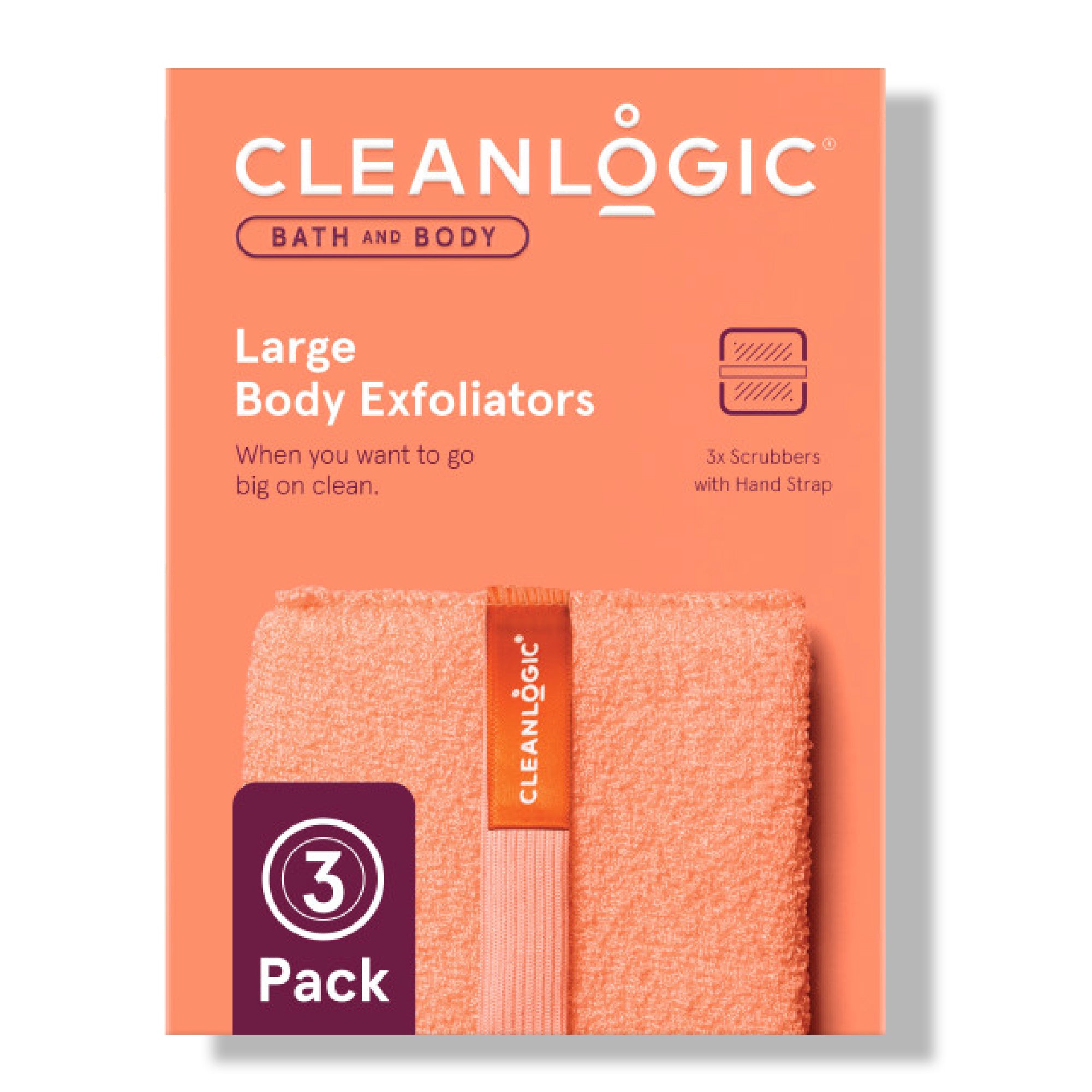 Bath and Body Large Body Exfoliator, Assorted Colors, 3 Count