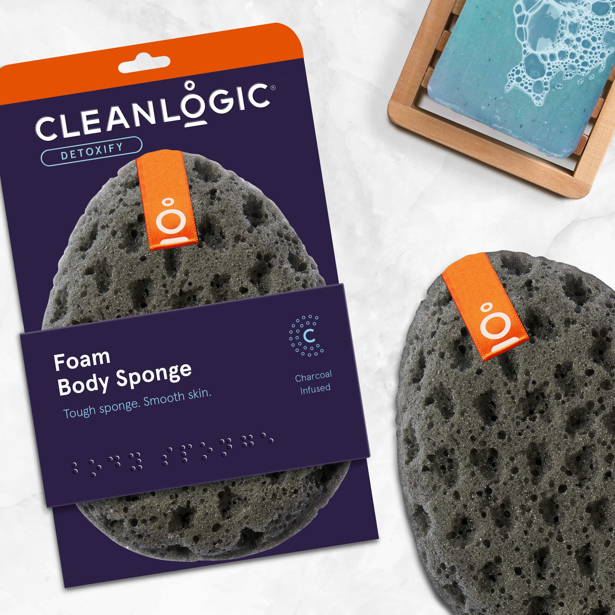 Cleanlogic Detoxify Charcoal Foam Body Sponge