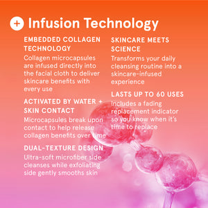 Infusions Dual Texture Facial Cloth + Collagen