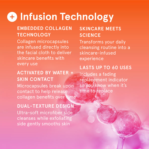 Infusions Dual Texture Facial Cloth + Collagen