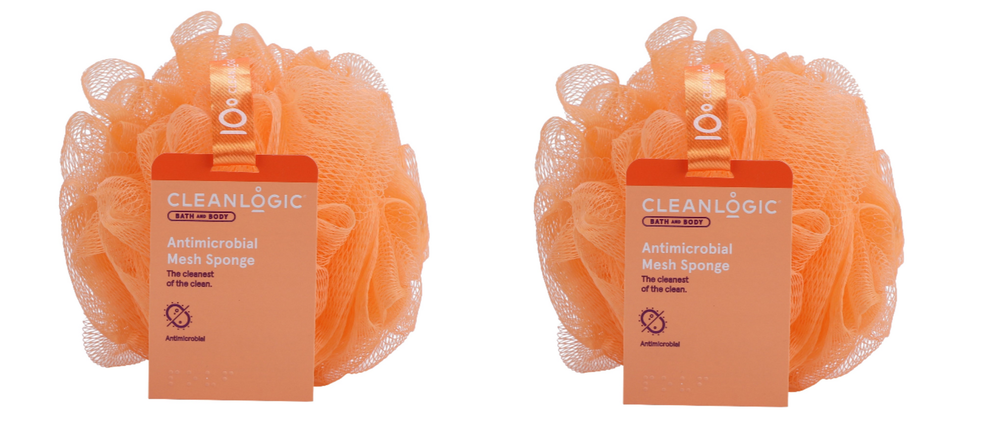 Bath and Body Antimicrobial Mesh Sponge, 2pk