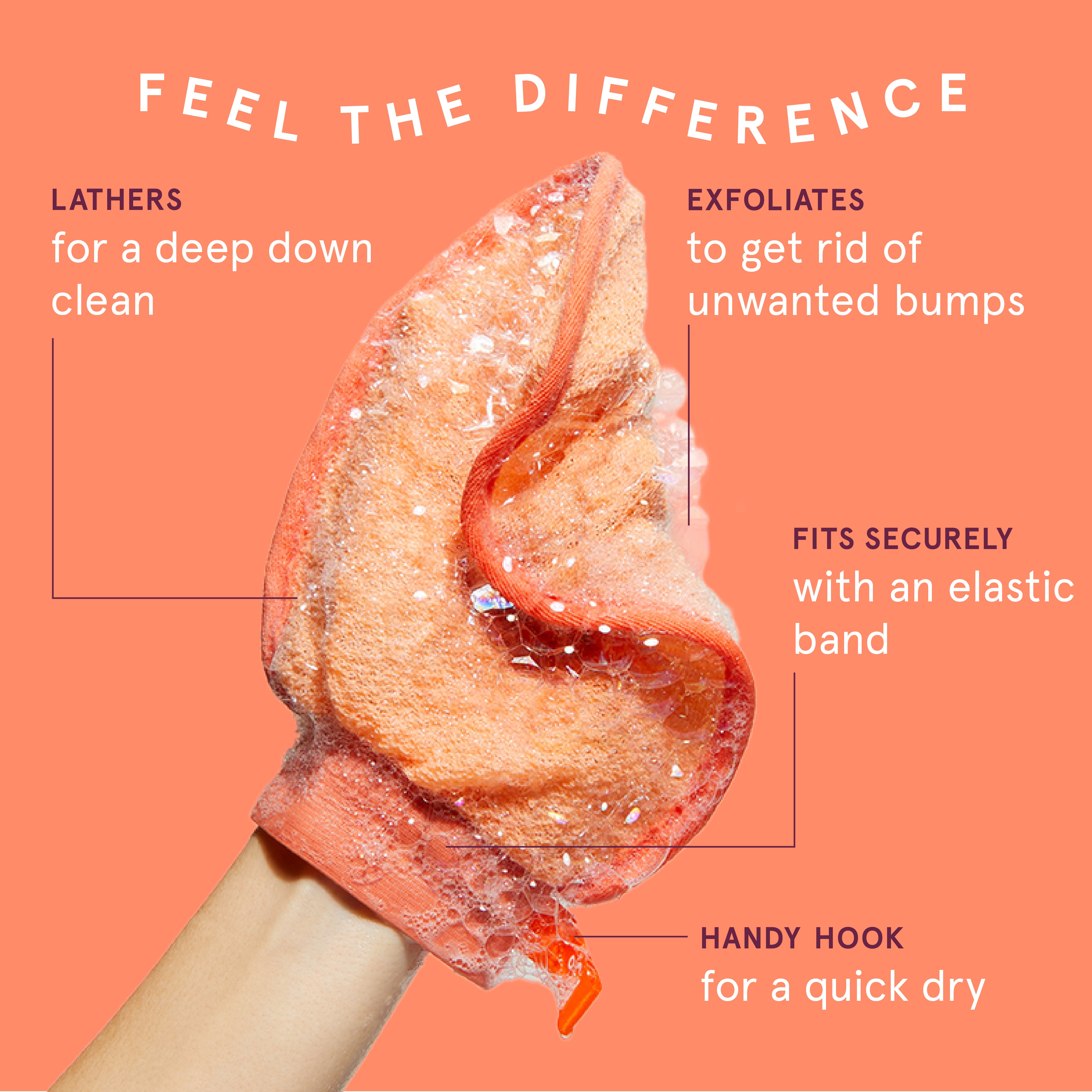 Bath and Body Exfoliating Body Mitts, Assorted Colors, 3 Count