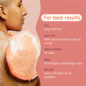 Bath and Body Exfoliating Body Mitts, Assorted Colors, 3 Count
