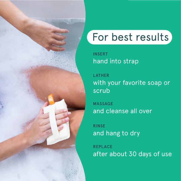 Sustainable Large Body Exfoliator, 3 Count