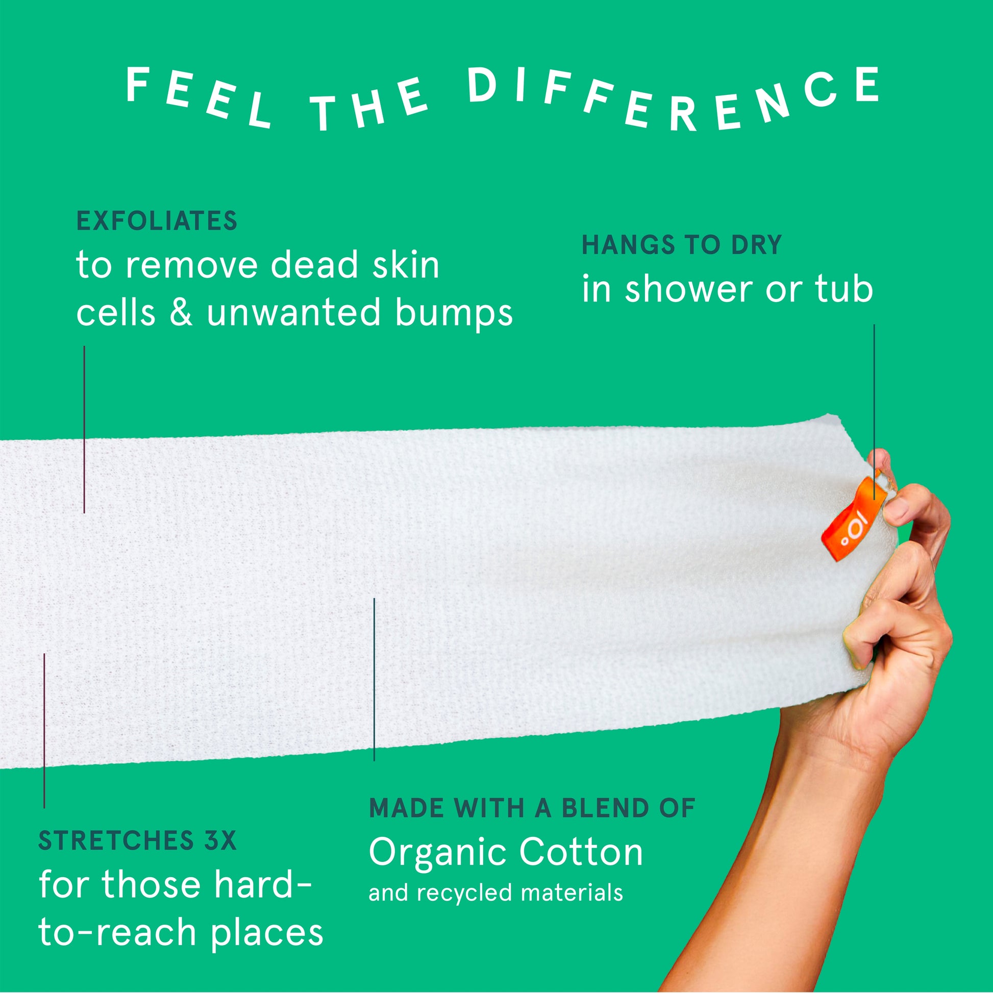 Sustainable Exfoliating Stretch Cloths, 3 Count