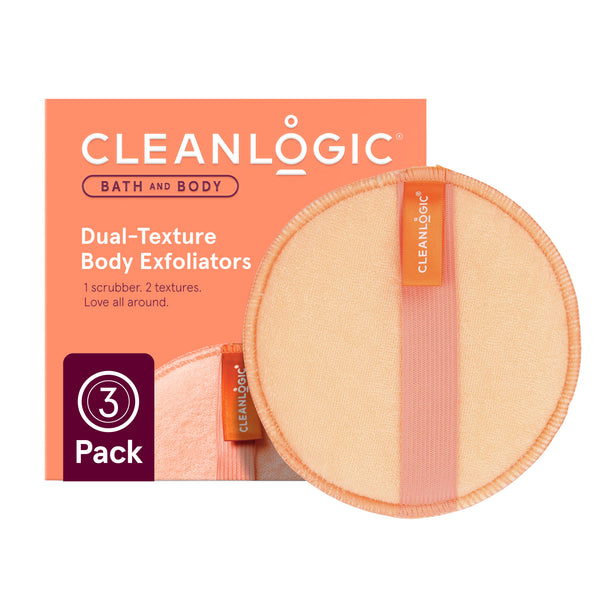 Bath and Body Dual-Texture Body Exfoliator, Assorted Colors, 3 Count