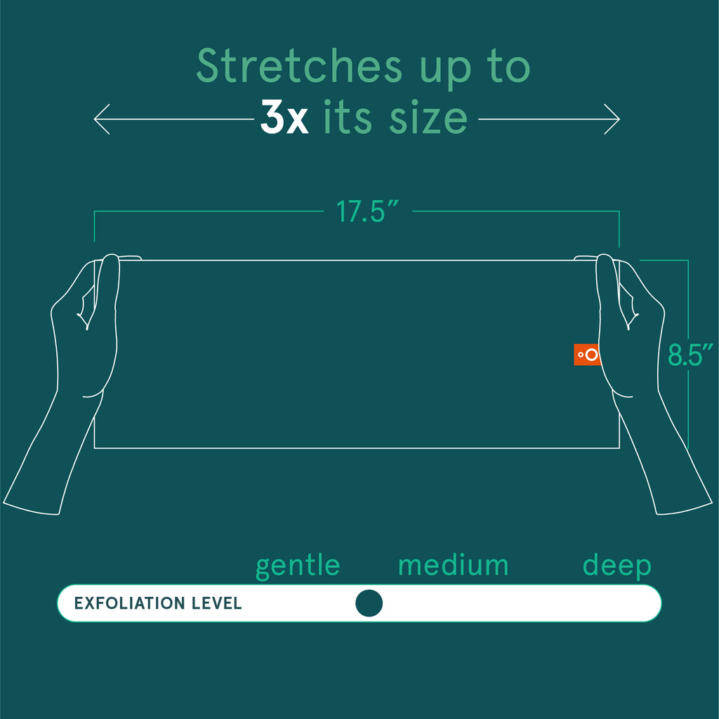 Sustainable Exfoliating Stretch Cloths, 3 Count