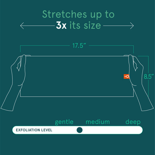Sustainable Exfoliating Stretch Cloths, 3 Count