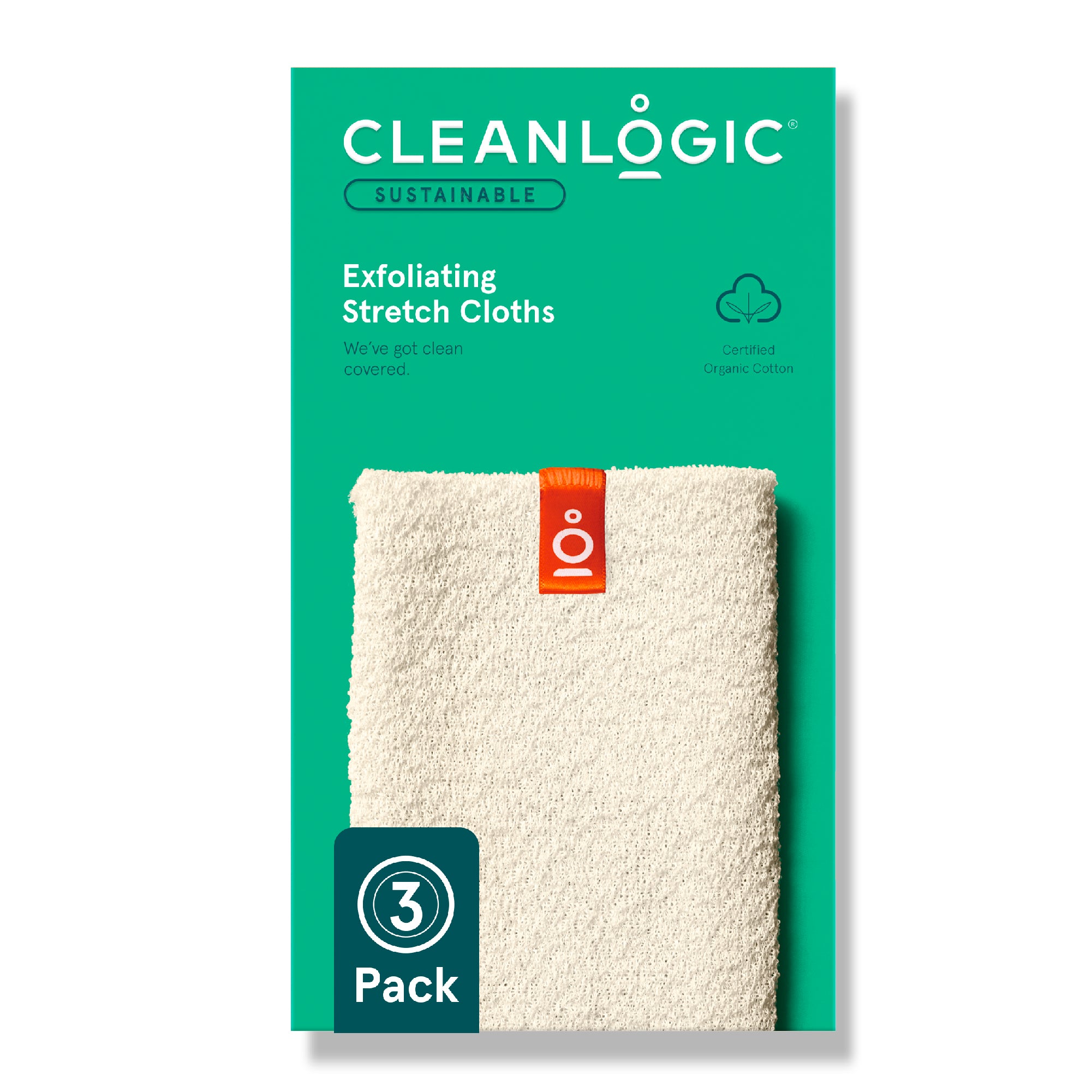 Sustainable Exfoliating Stretch Cloths, 3 Count