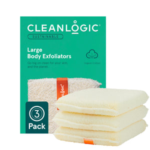Sustainable Large Body Exfoliator, 3 Count