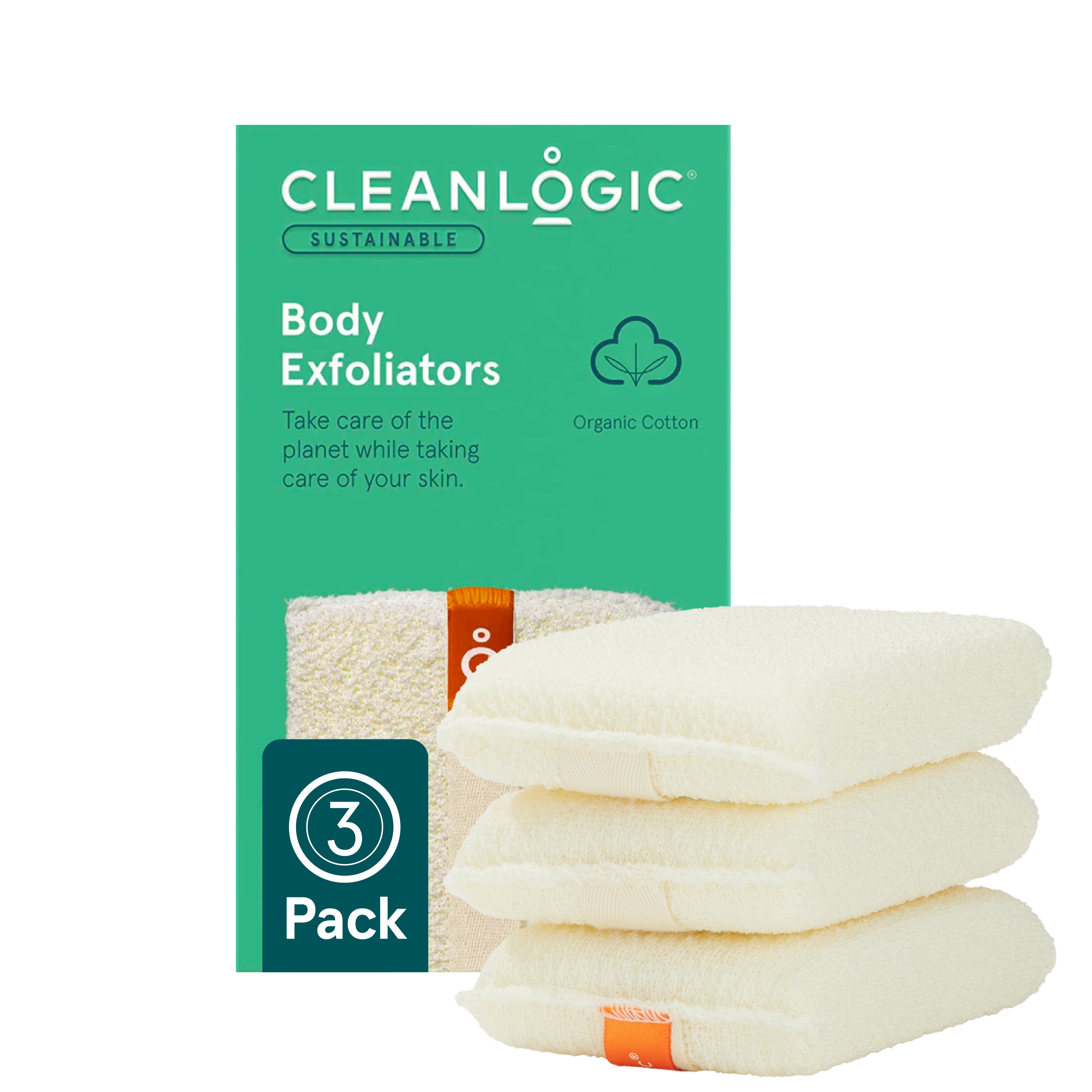 Sustainable Body Exfoliators, 3 Count