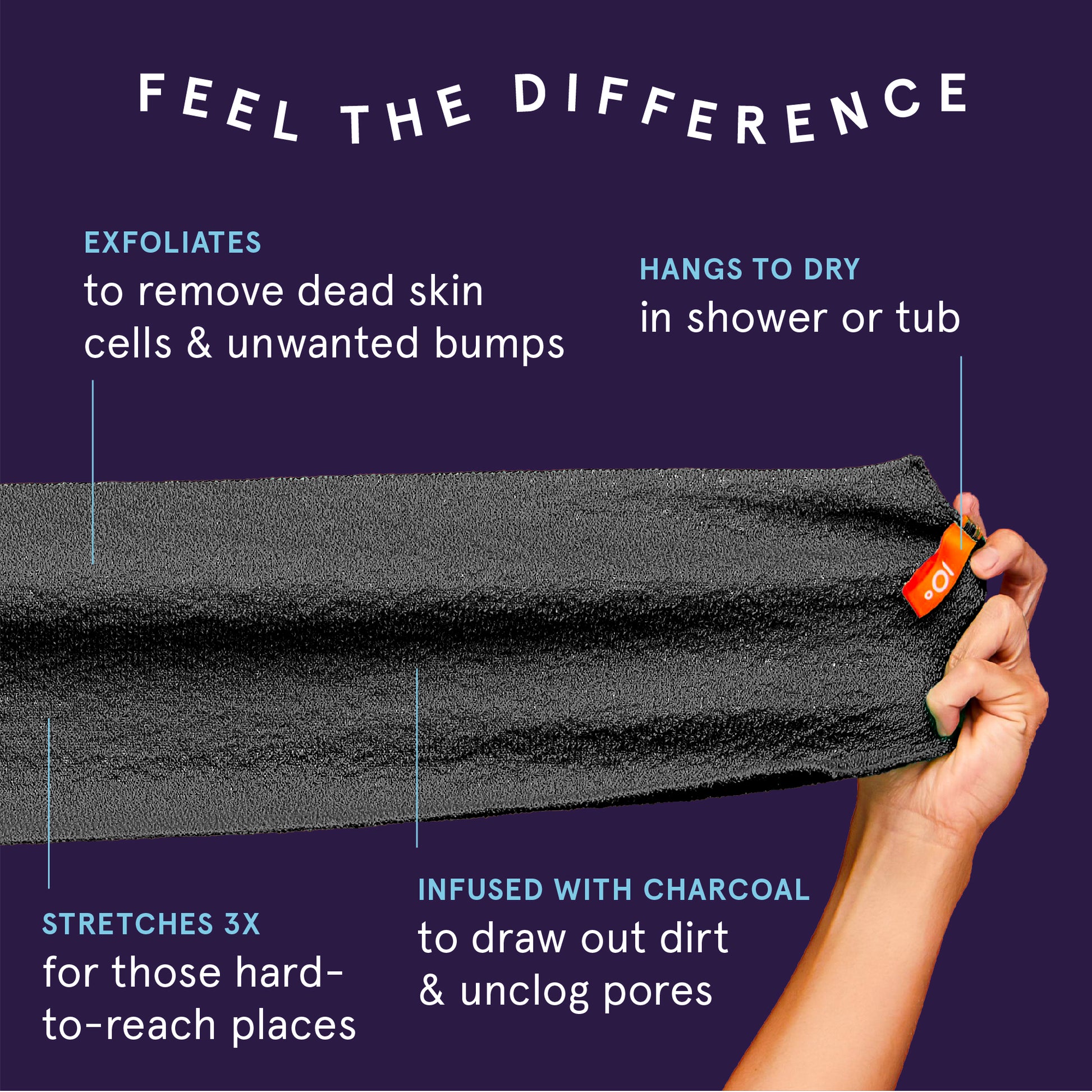 Detoxify Exfoliating Stretch Cloths, 3 Count