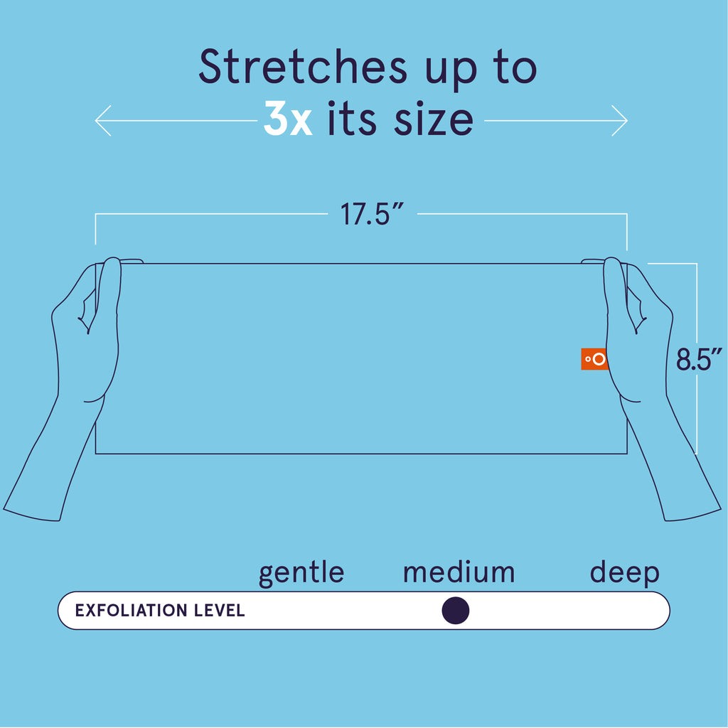 Detoxify Exfoliating Stretch Cloths, 3 Count