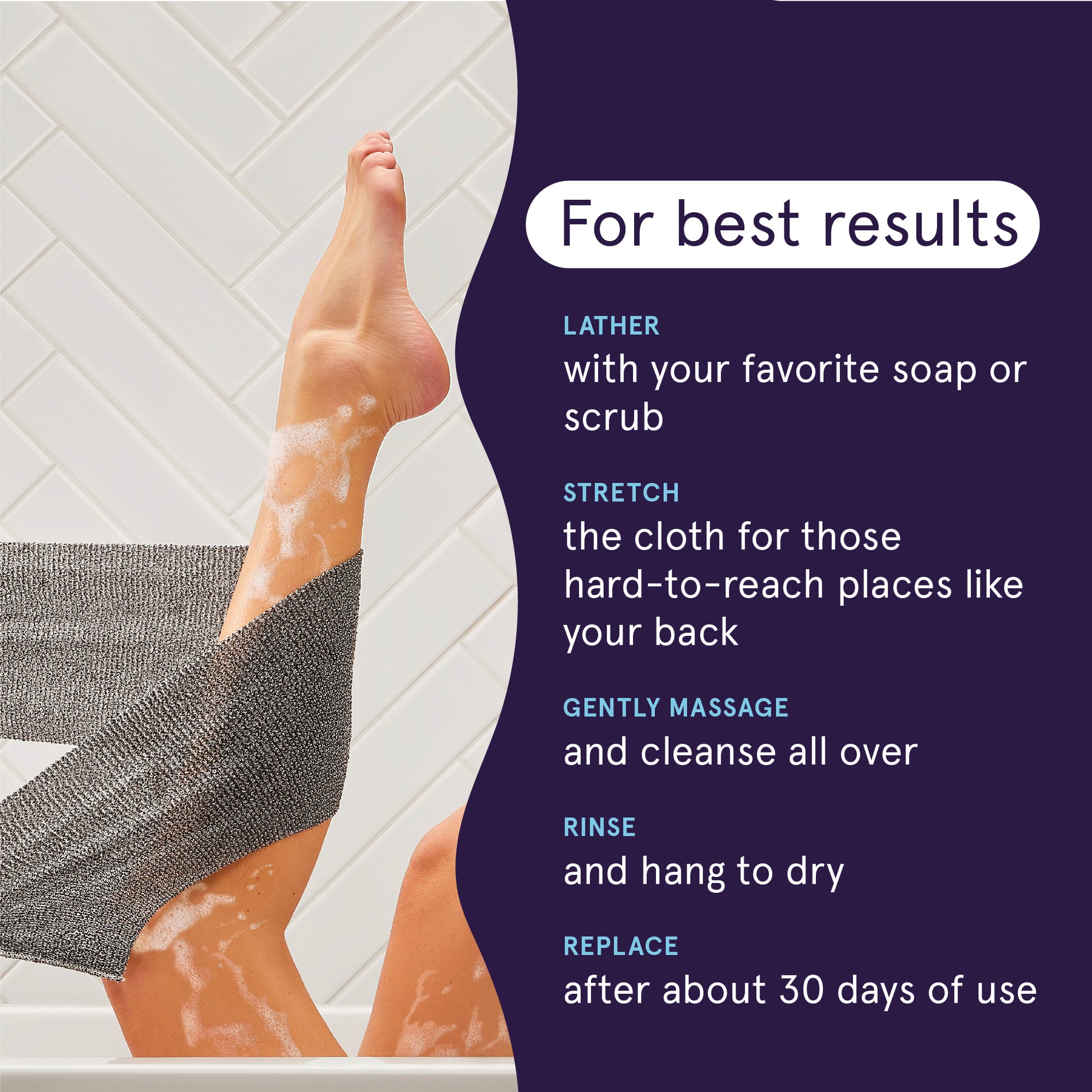 Detoxify Exfoliating Stretch Cloths, 3 Count
