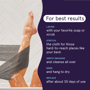 Detoxify Exfoliating Stretch Cloths, 3 Count