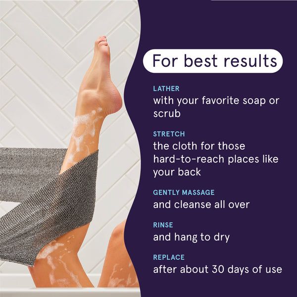 Detoxify Exfoliating Stretch Cloths, 3 Count