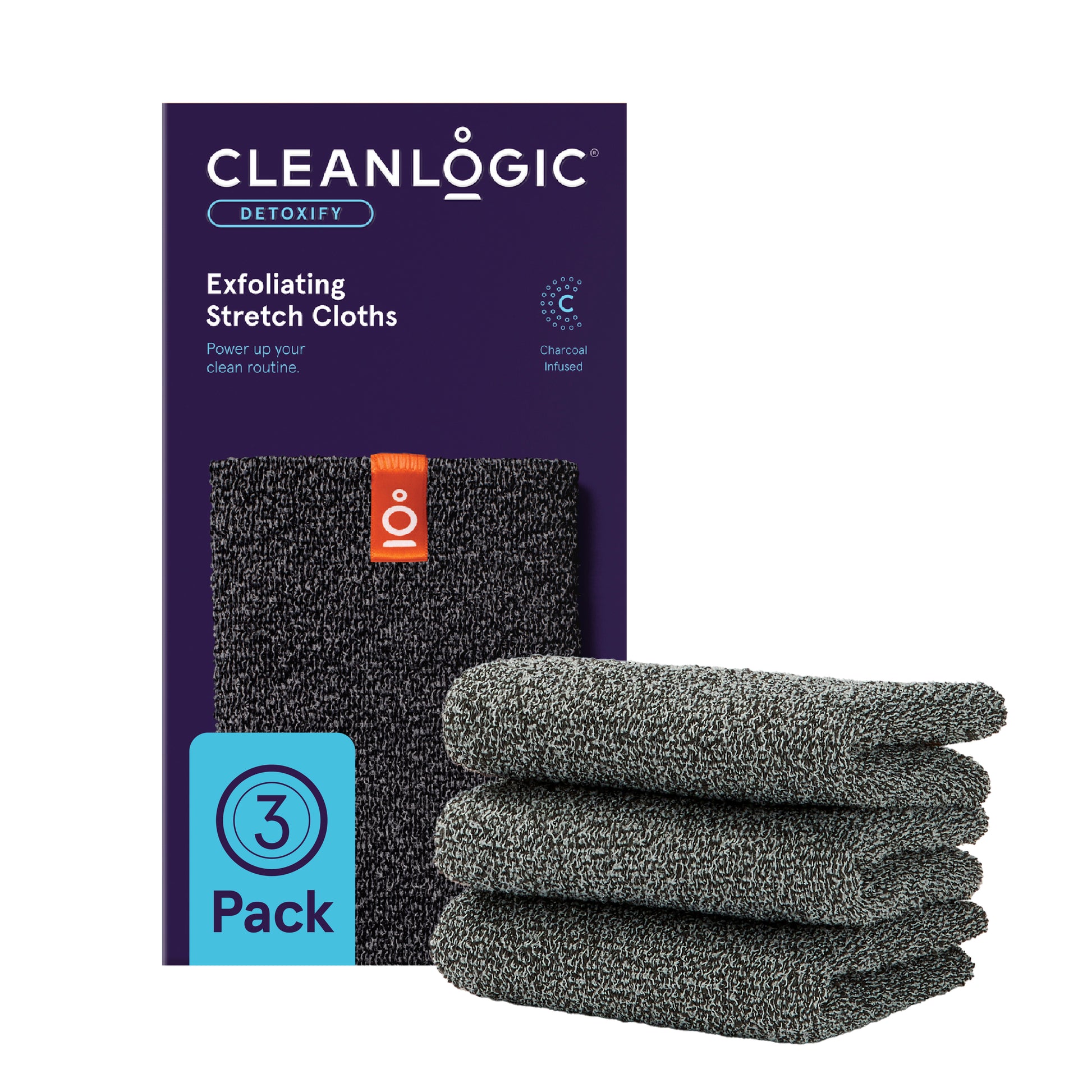 Detoxify Exfoliating Stretch Cloths, 3 Count
