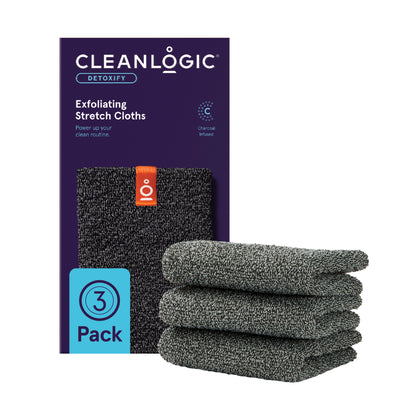 Detoxify Exfoliating Stretch Cloths, 3 Count