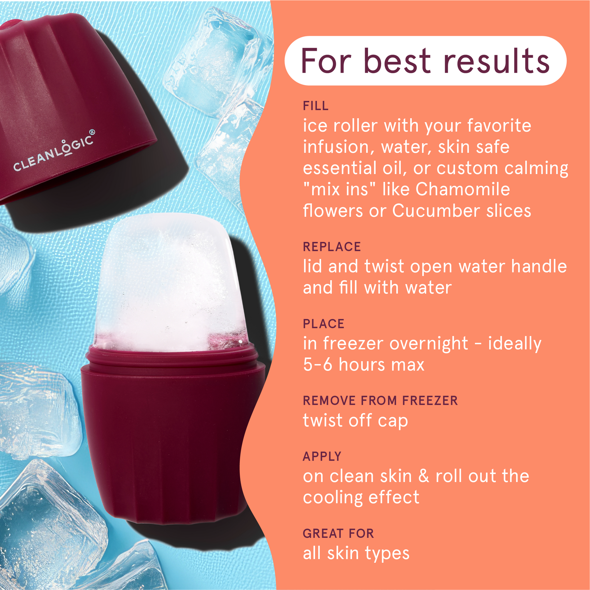 Facial Ice Roller - Instant Depuffing & Cooling