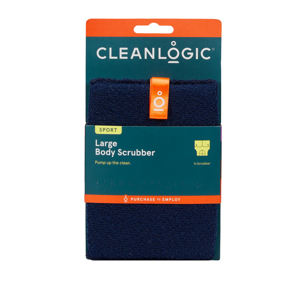 Large Body Exfoliator from Cleanlogic Body Care — dual-texture exfoliation that reveals softer, smoother skin.