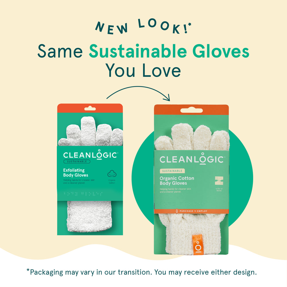 Exfoliating Body Gloves from Cleanlogic Body Care — exfoliating bath-and-shower gloves that buff away dry, dull skin.