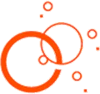 Two orange circles on a white background