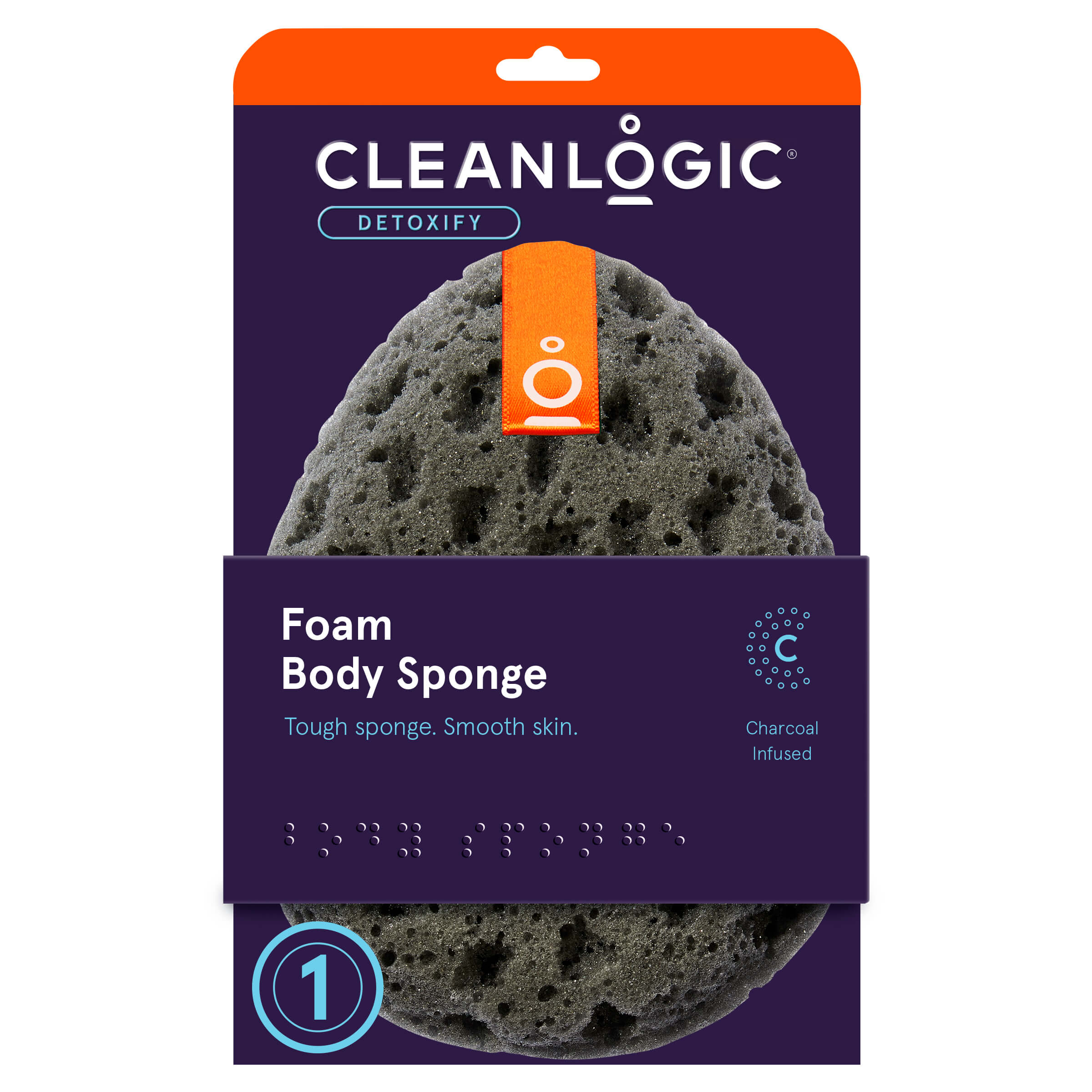 Cleanlogic Detoxify Charcoal Foam Body Sponge